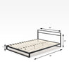 Trisha Metal Platform bed frame Quarter Dimensions