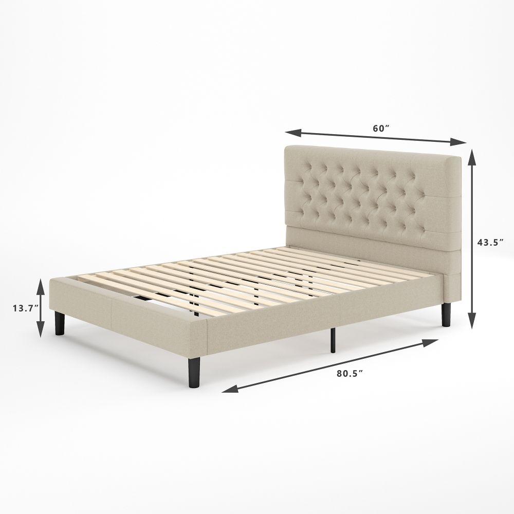 Misty upholstered Platform bed frame Dimension