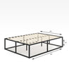 18 inch Joseph Metal Platform Bed frame Quarter Dimensions