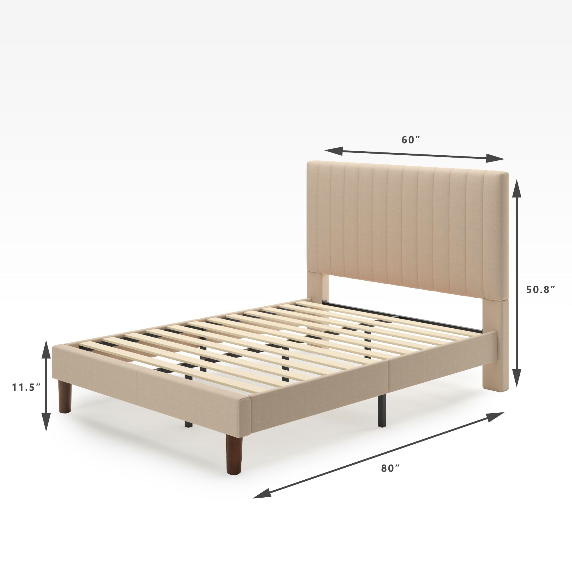 Debi Upholstered Platform Bed Frame