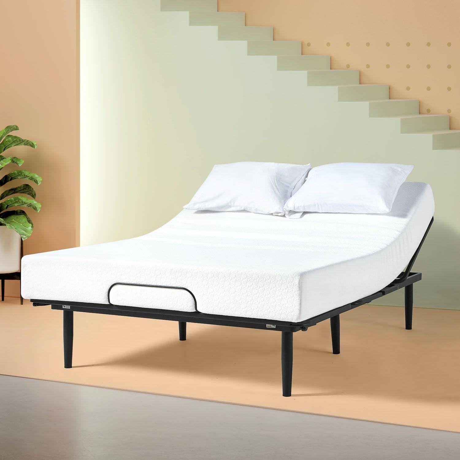 Jared Adjustable Black Metal Bed Base with Head and Foot Incline