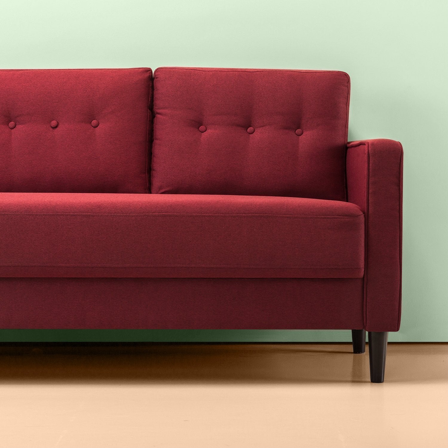 Ruby Red Mid-Century Sofa