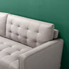 Stone Grey Mid Century Sofa - Quilted