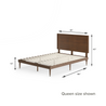 Raymond wood platform bed frame with adjustable headboard height queen size shown