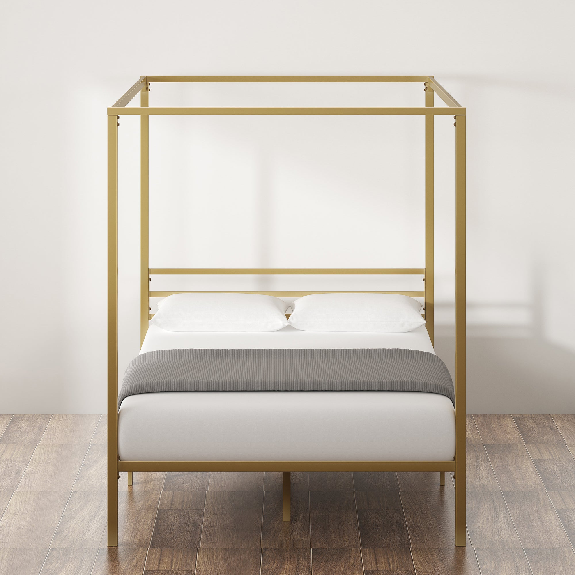 Patricia Gold Metal Canopy Platform Bed Frame