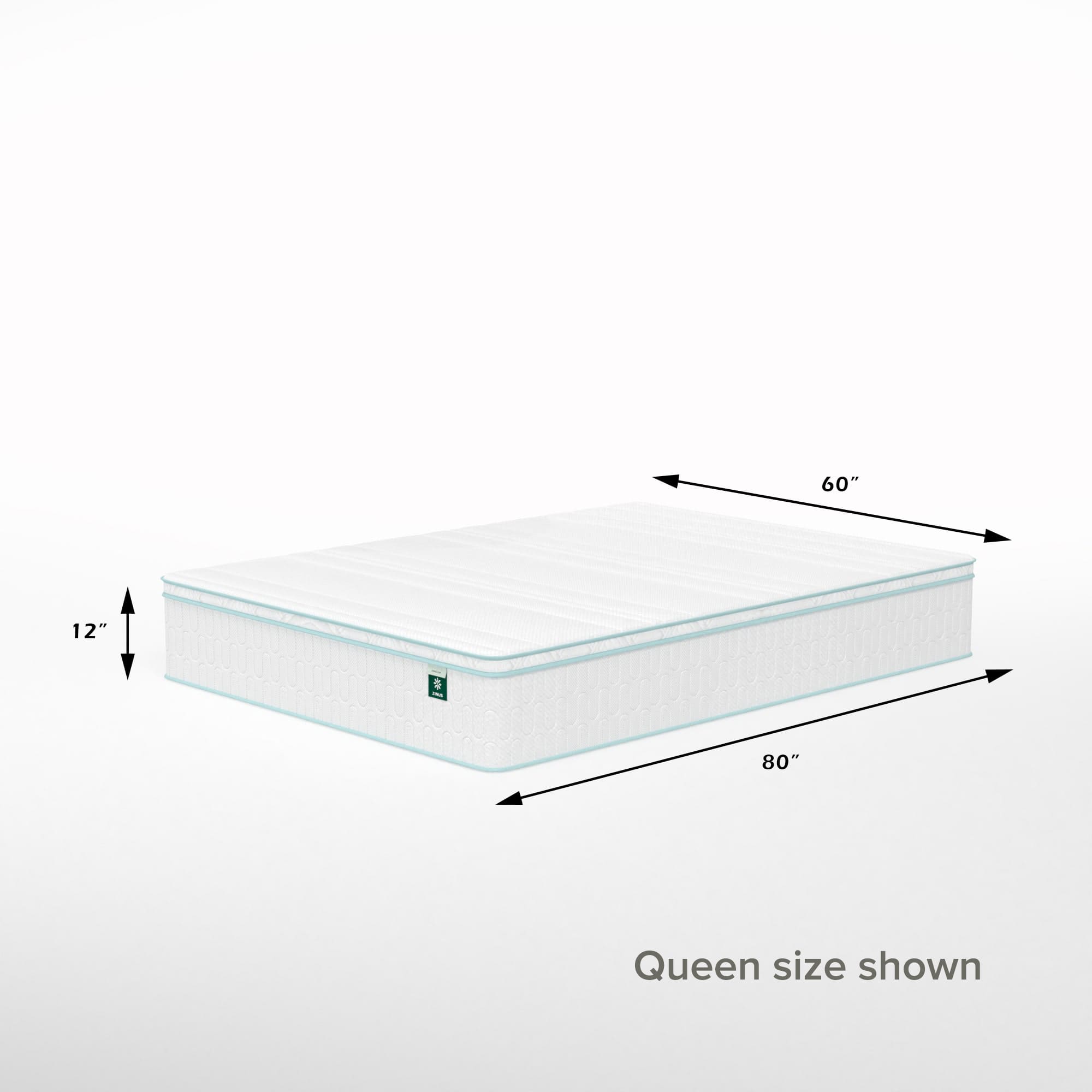 Euro Top Memory Foam Spring Hybrid Mattress Queen Size Dimension