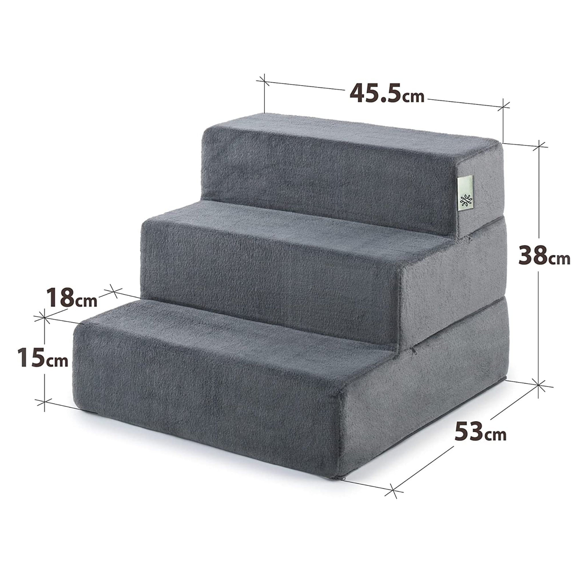 Foam 13â-24â Comfort Pet Stairs, Charcoal