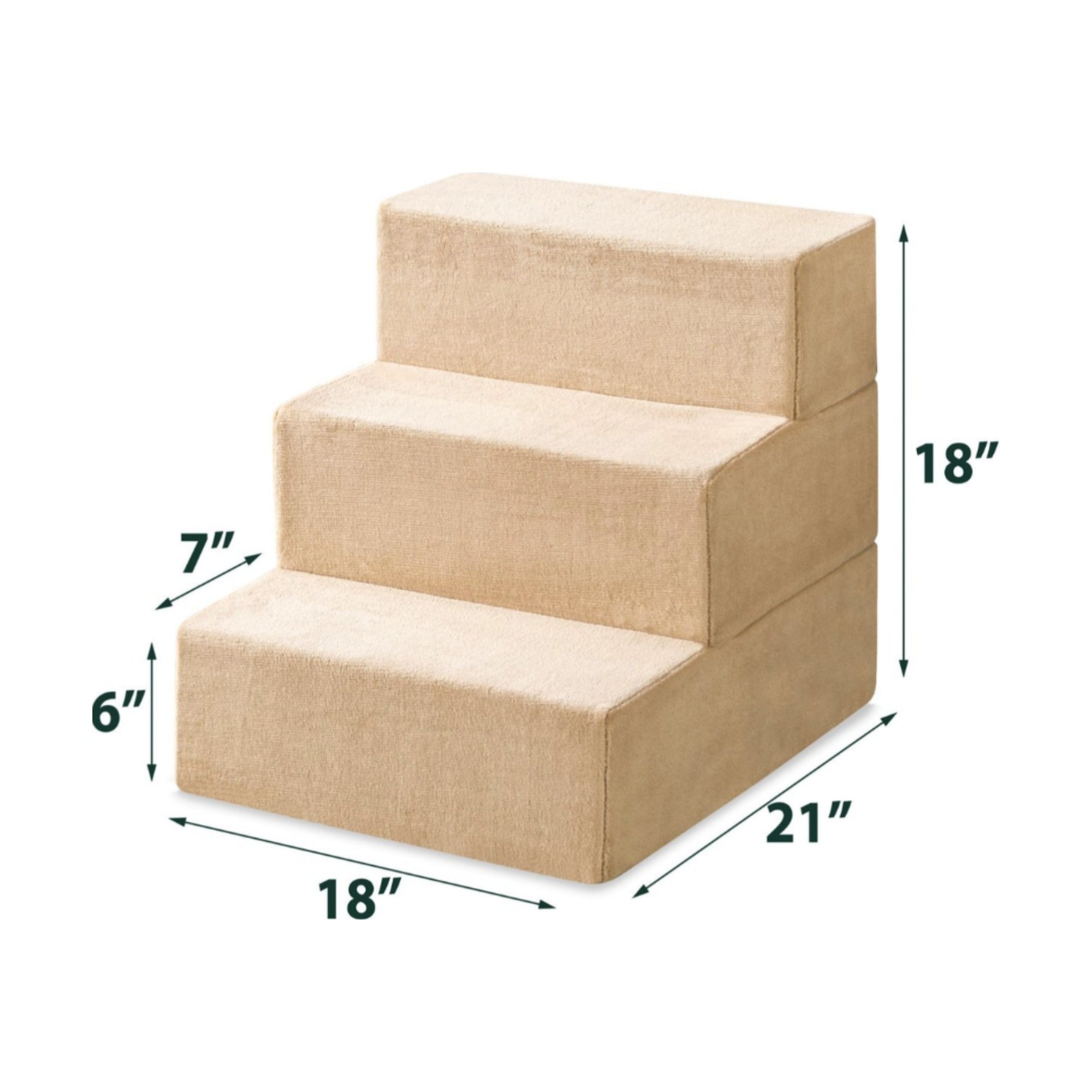 Foam 13â-24â Comfort Pet Stairs, Cream