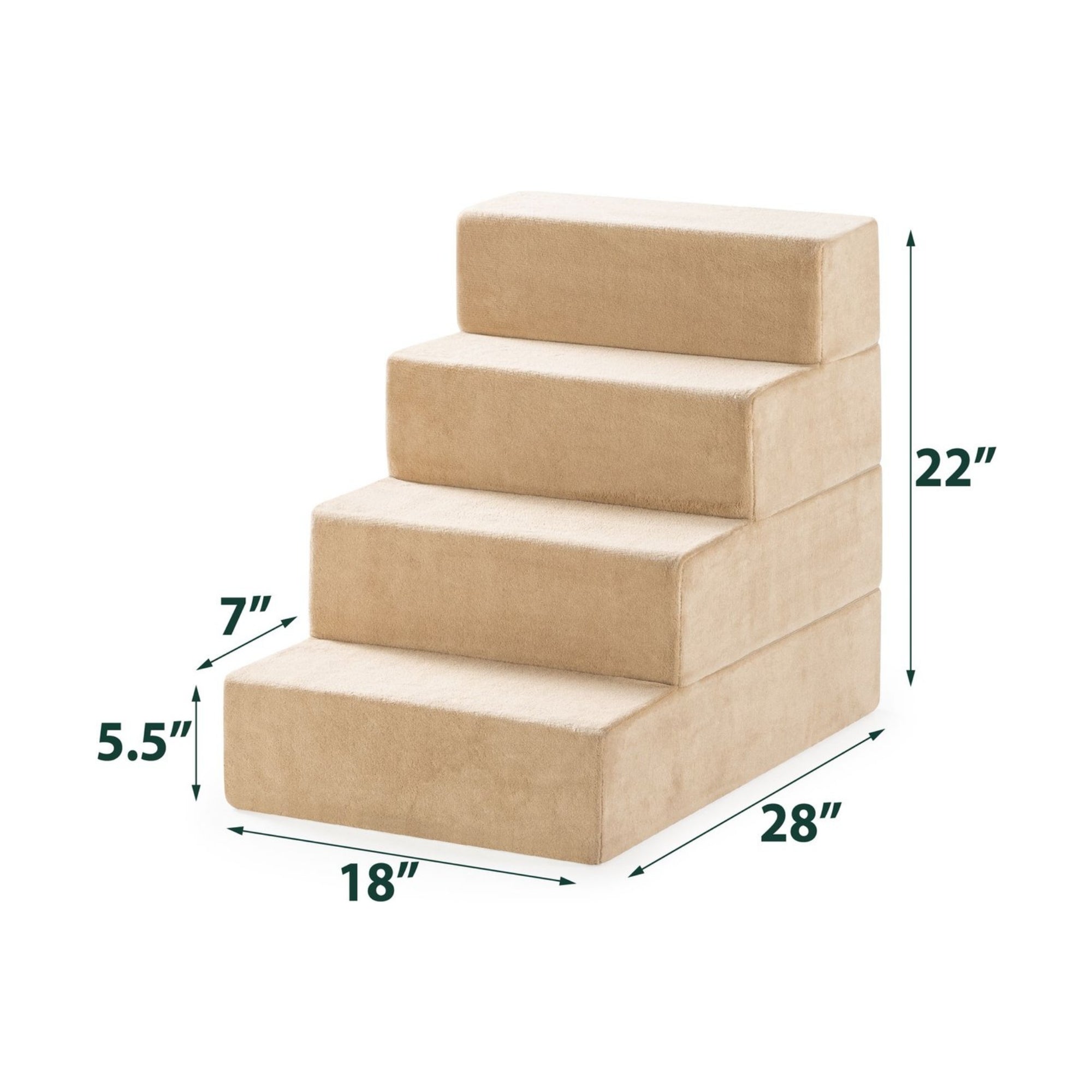 Foam 13â-24â Comfort Pet Stairs, Cream