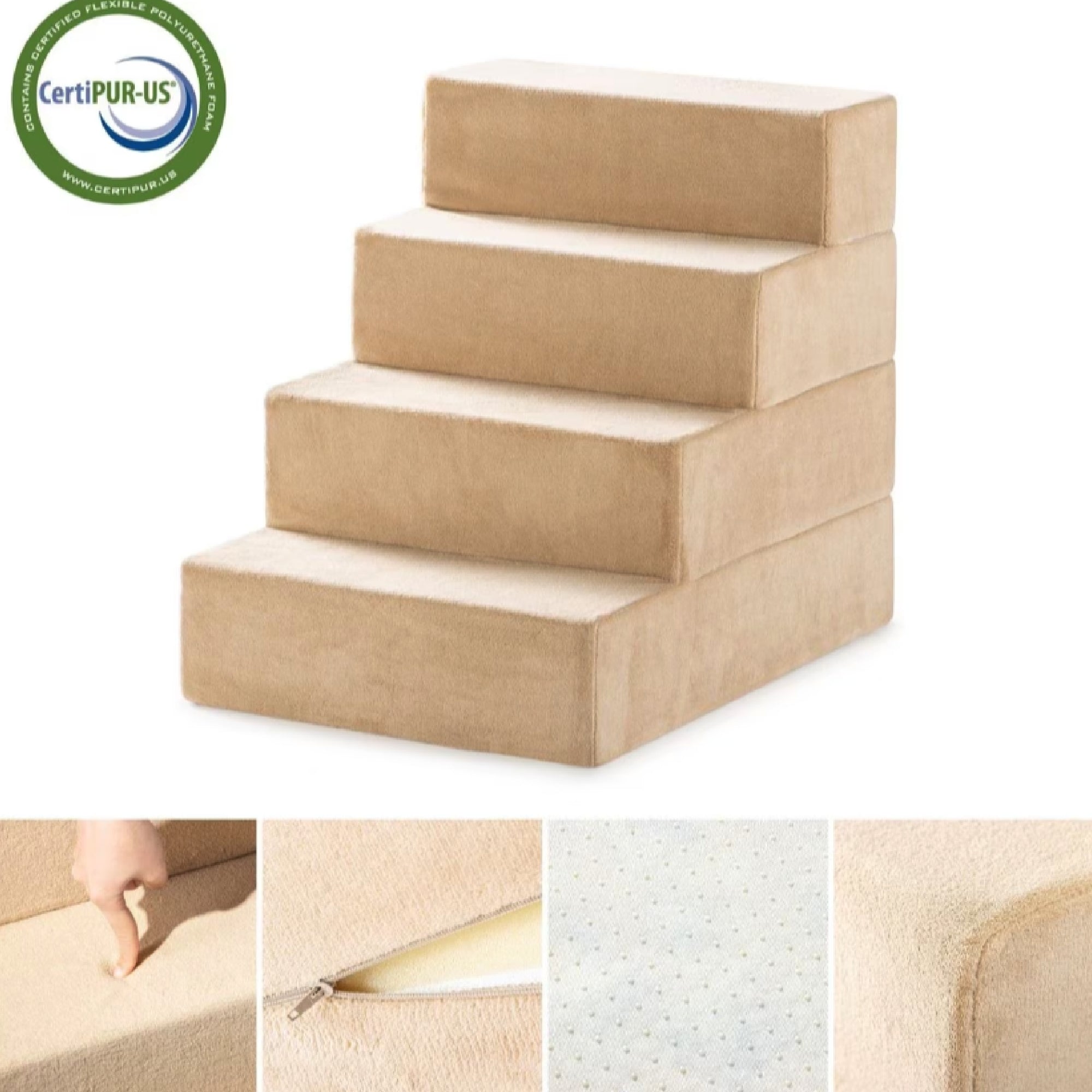 Foam 13â-24â Comfort Pet Stairs, Cream