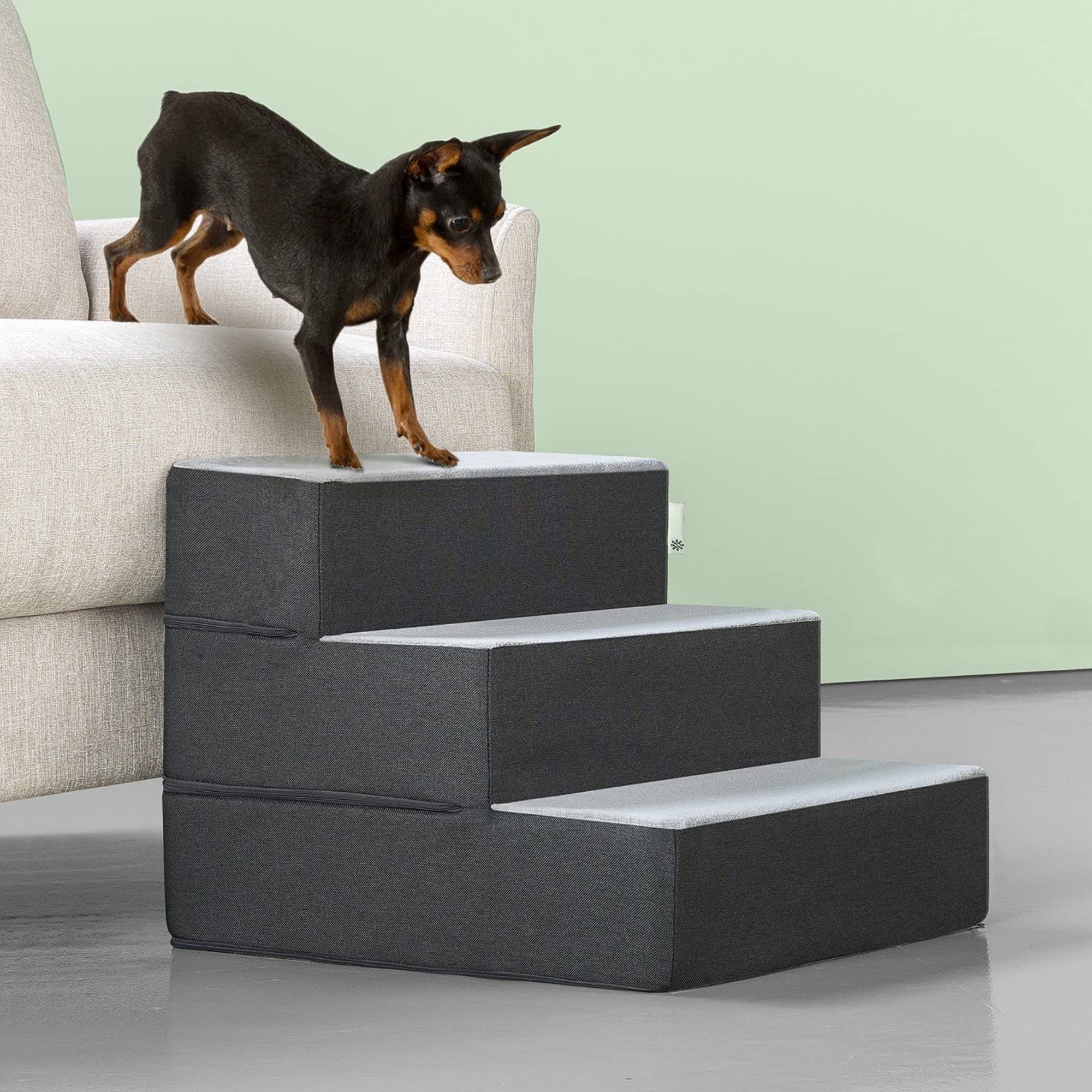 Foam 13â-24â Easy Pet Stairs, Charcoal