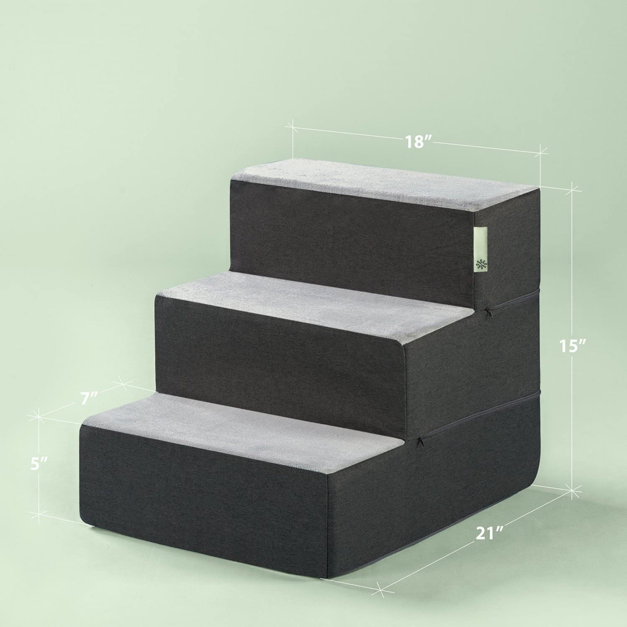 Foam 13â-24â Easy Pet Stairs, Charcoal