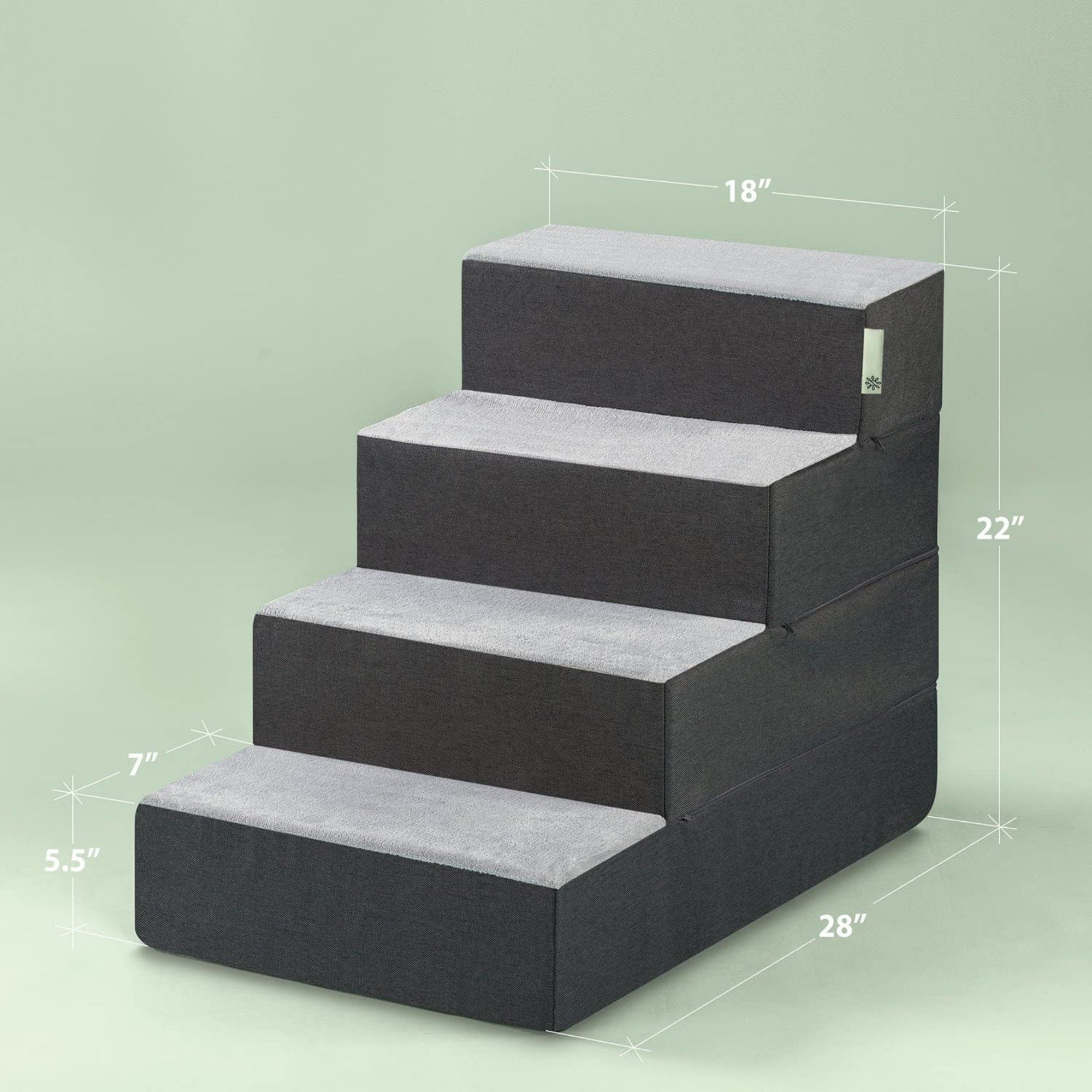 Foam 13â-24â Easy Pet Stairs, Charcoal