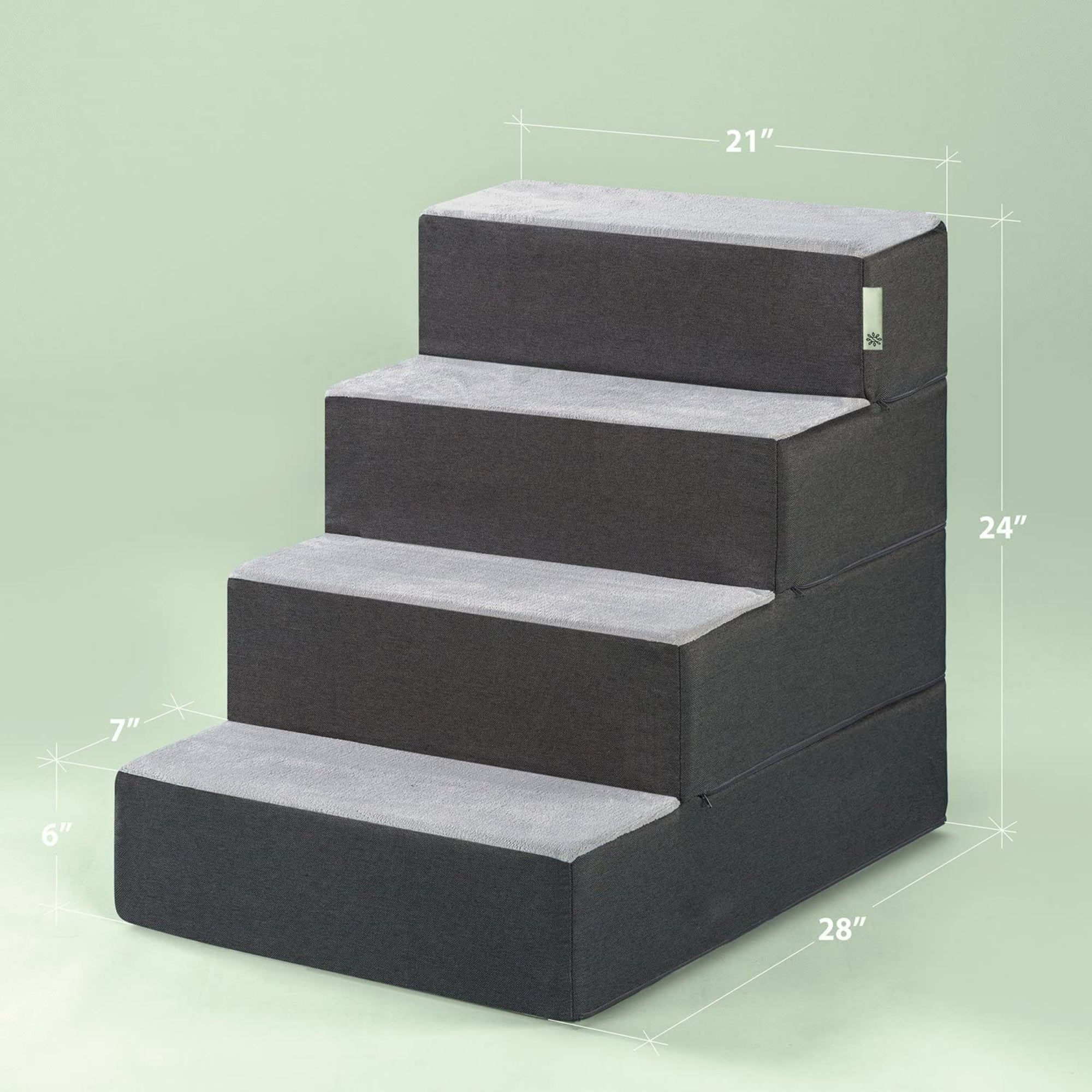 Foam 13â-24â Easy Pet Stairs, Charcoal