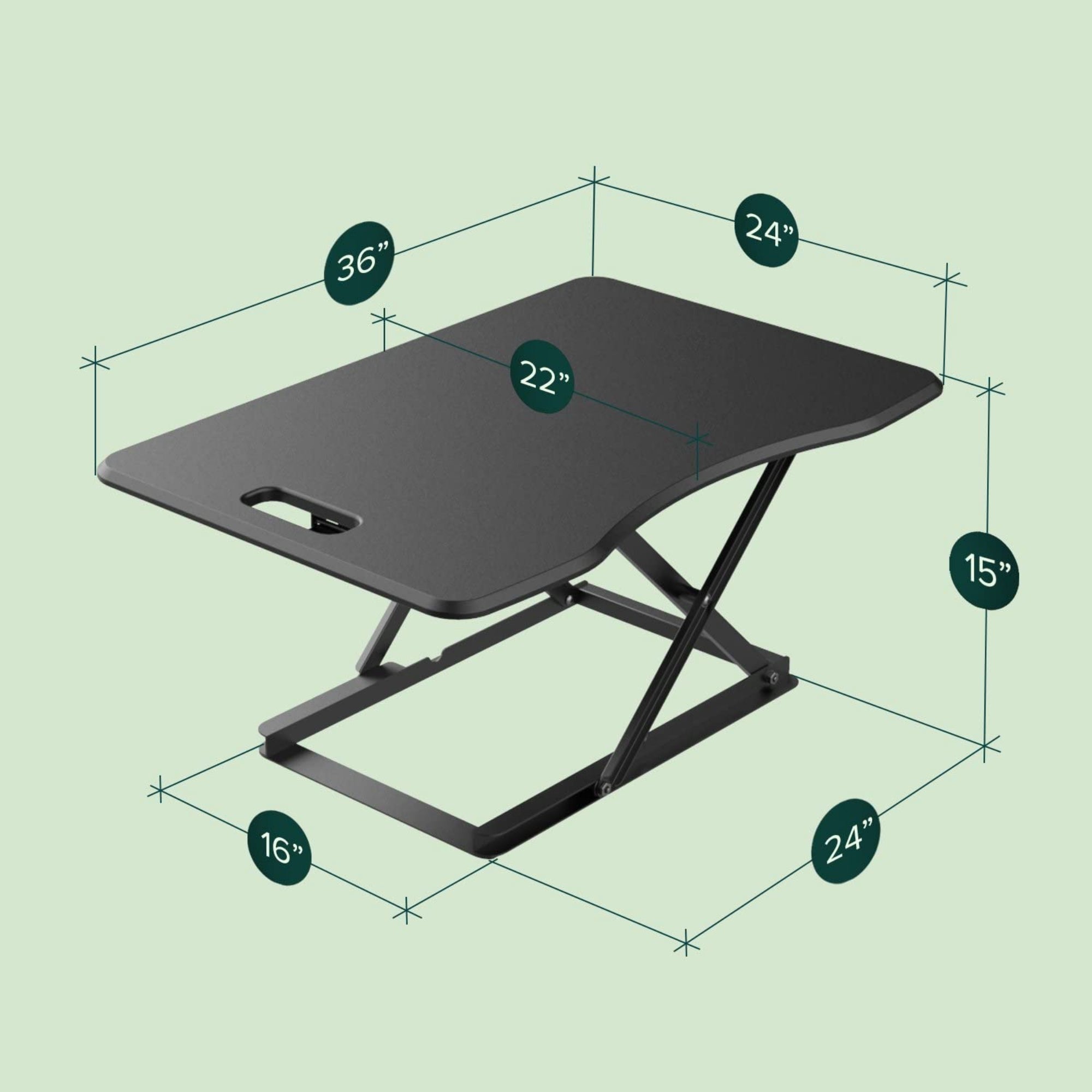 Penny 36â Standing Desk with Adjustable Height