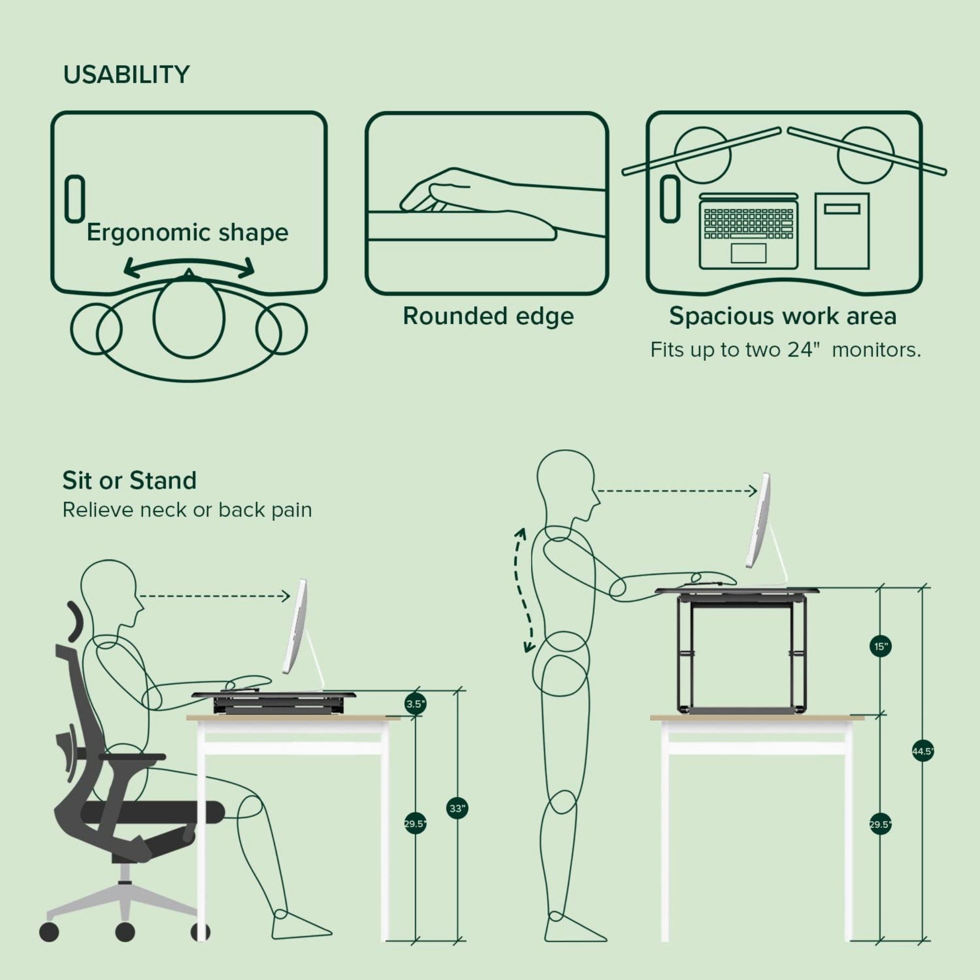 Penny 36â Standing Desk with Adjustable Height