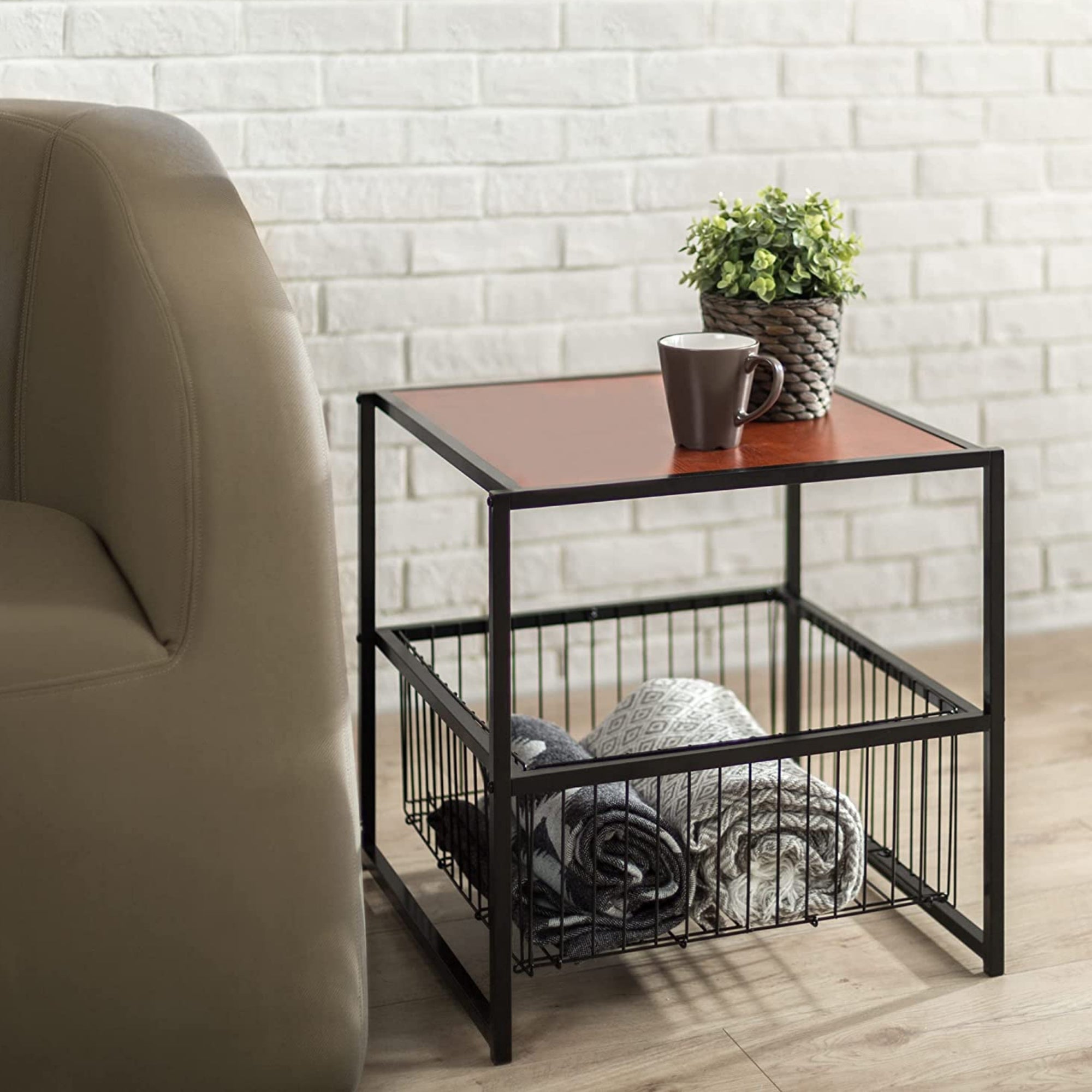 Dane Side Table with Storage Basket