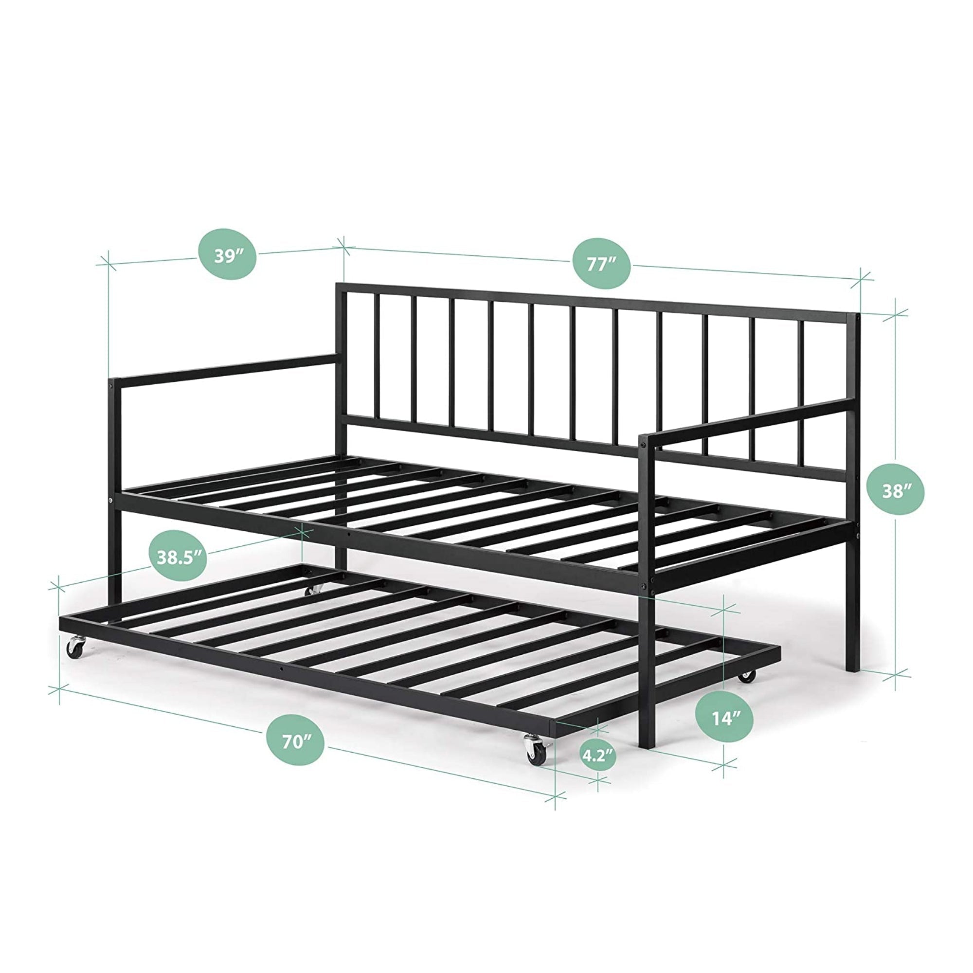 Eden Metal Daybed with Trundle