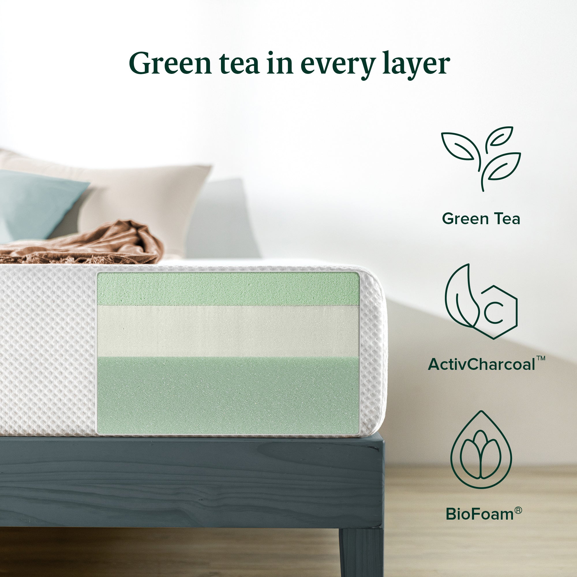 Green Tea FrescaÂ® Memory Foam Mattress