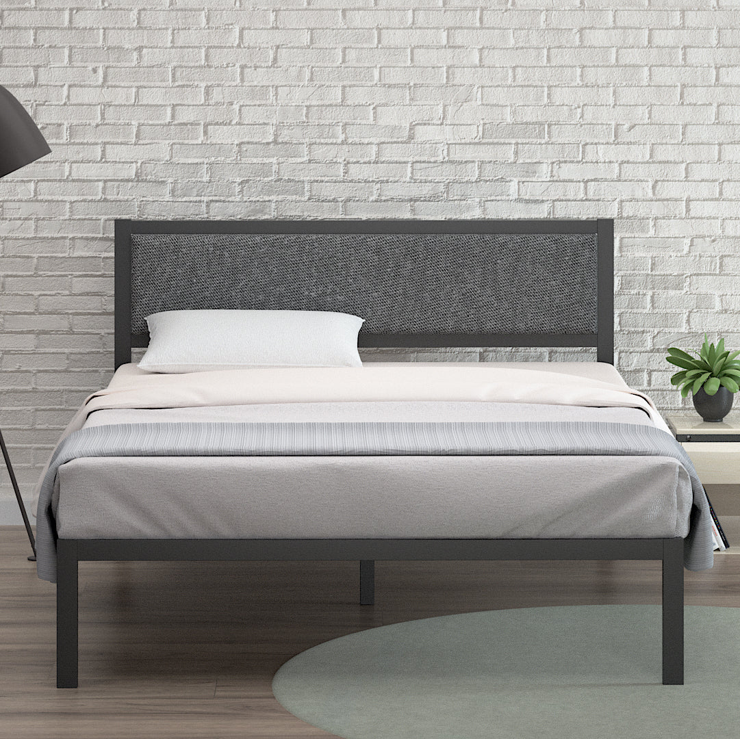 Korey Metal and Upholstered Platform Bed Frame