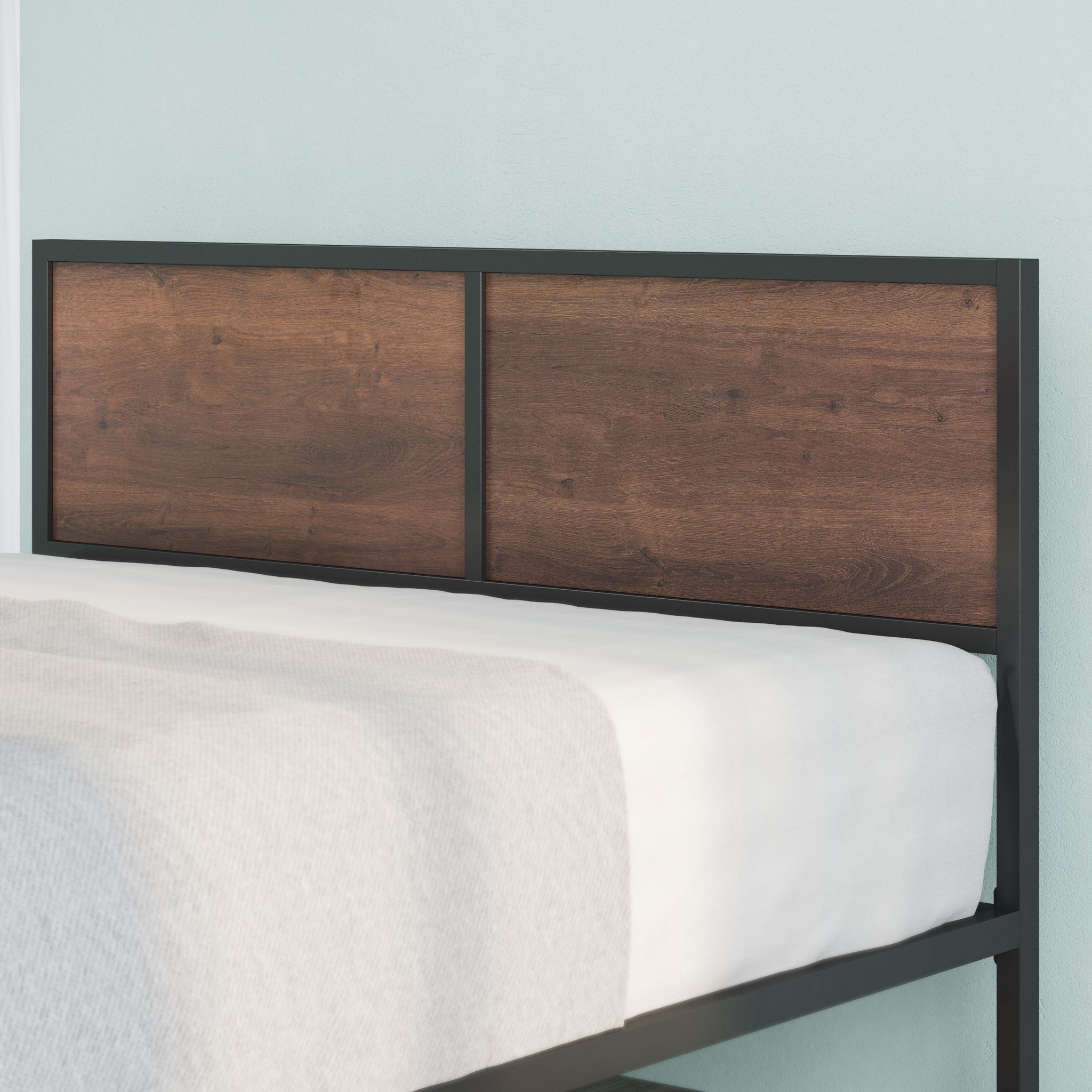 Mory Metal Platform Bed Frame with Split Headboard