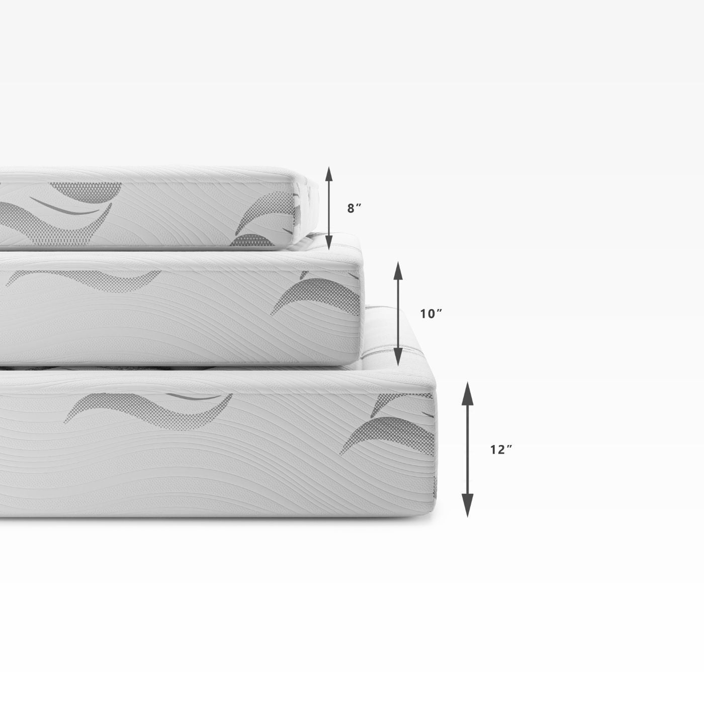 Pressure Relief Cloud Memory Foam Full Mattress profile heights