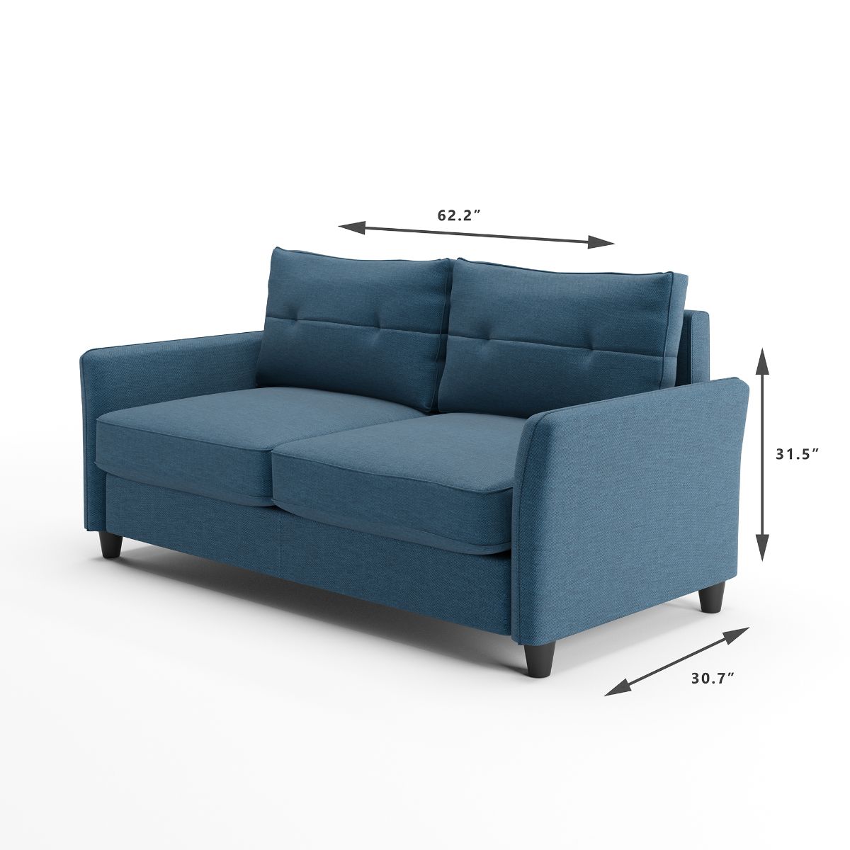 Ricardo Contemporary Loveseat blue dimensions