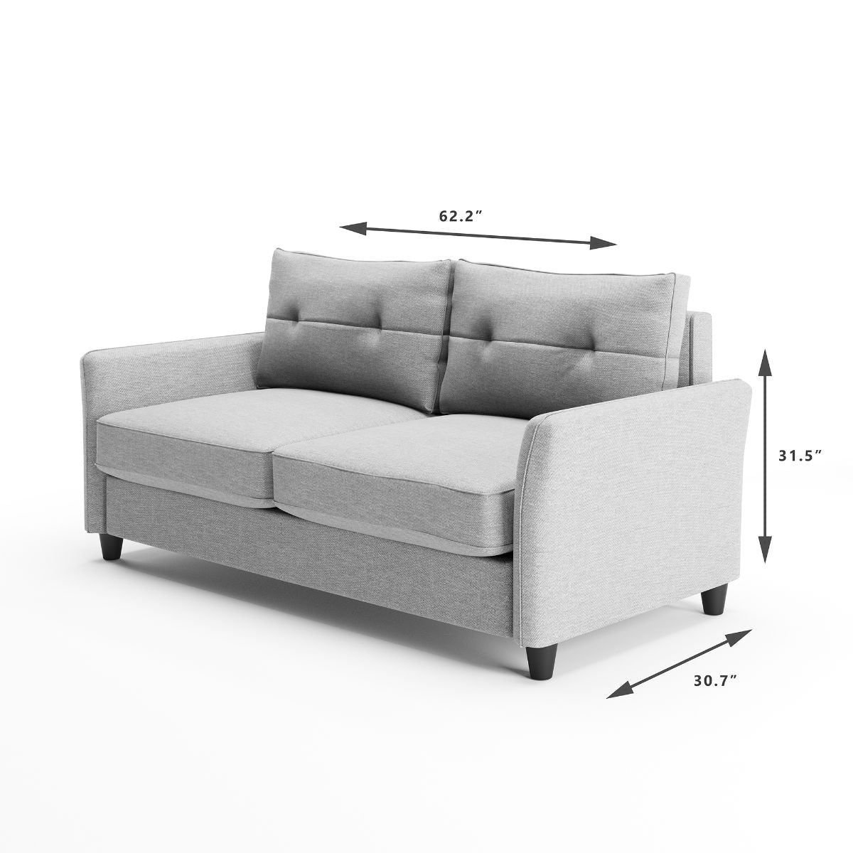 Ricardo Contemporary Loveseat soft grey