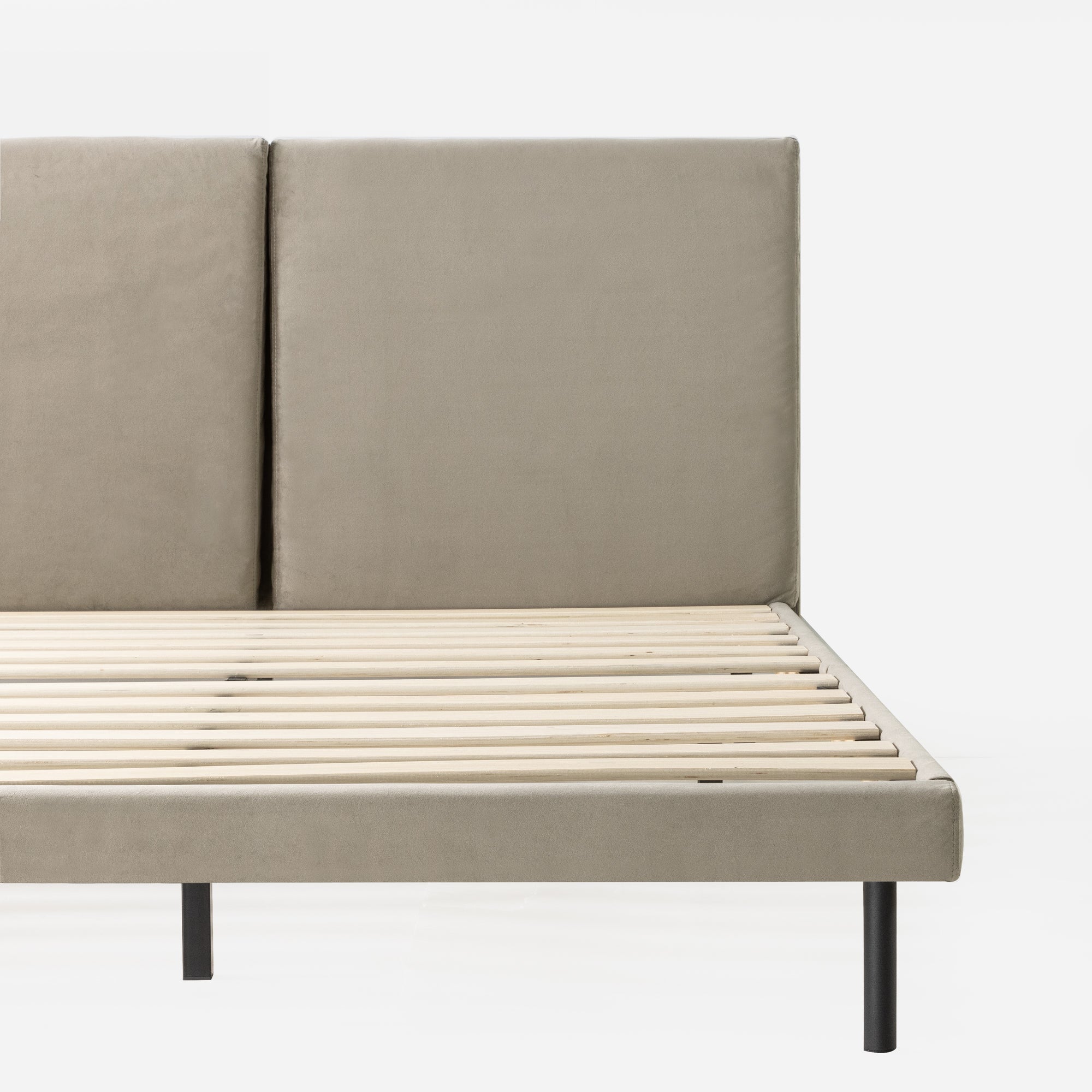 Taylor Velvet Upholstered Platform Bed Frame with Split Headboard