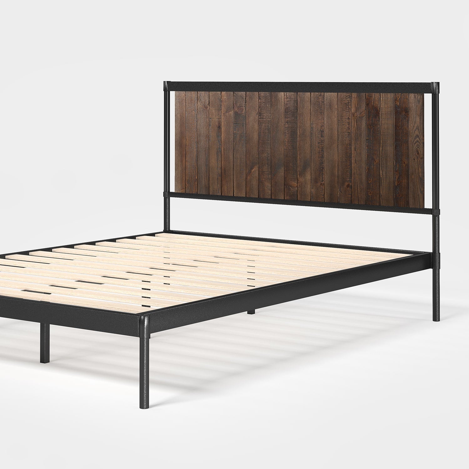 Wesley Metal and Wood Platform Bed Frame