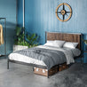 Wesley Metal and Wood Platform Bed Frame