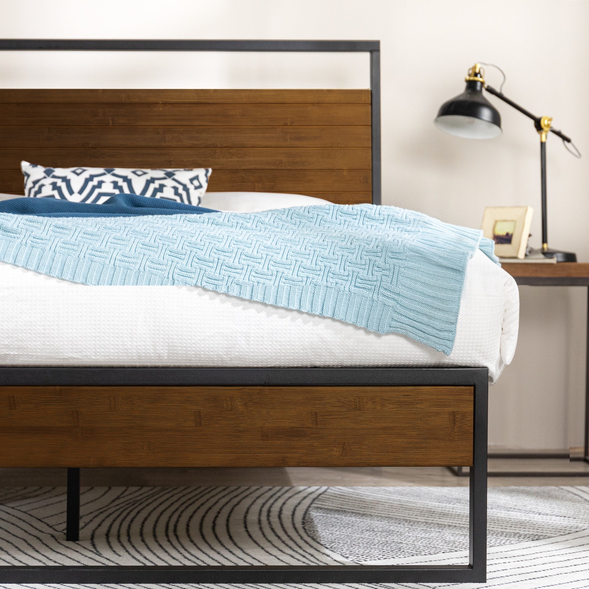 Suzanne Metal and Bamboo Platform Bed Frame