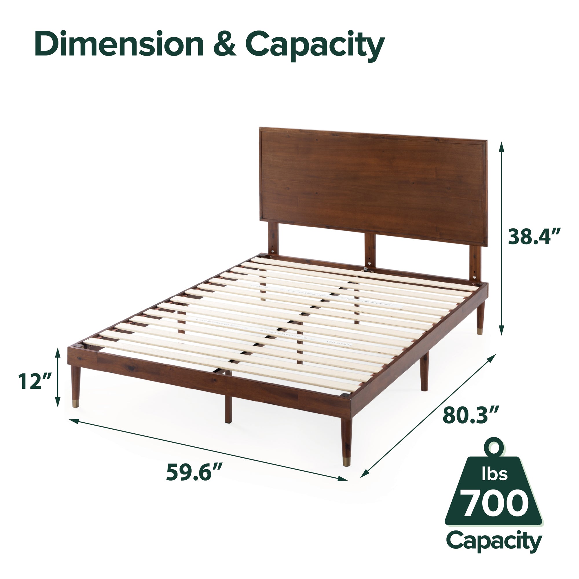 Raymond Wood Platform Bed Frame with Adjustable Headboard