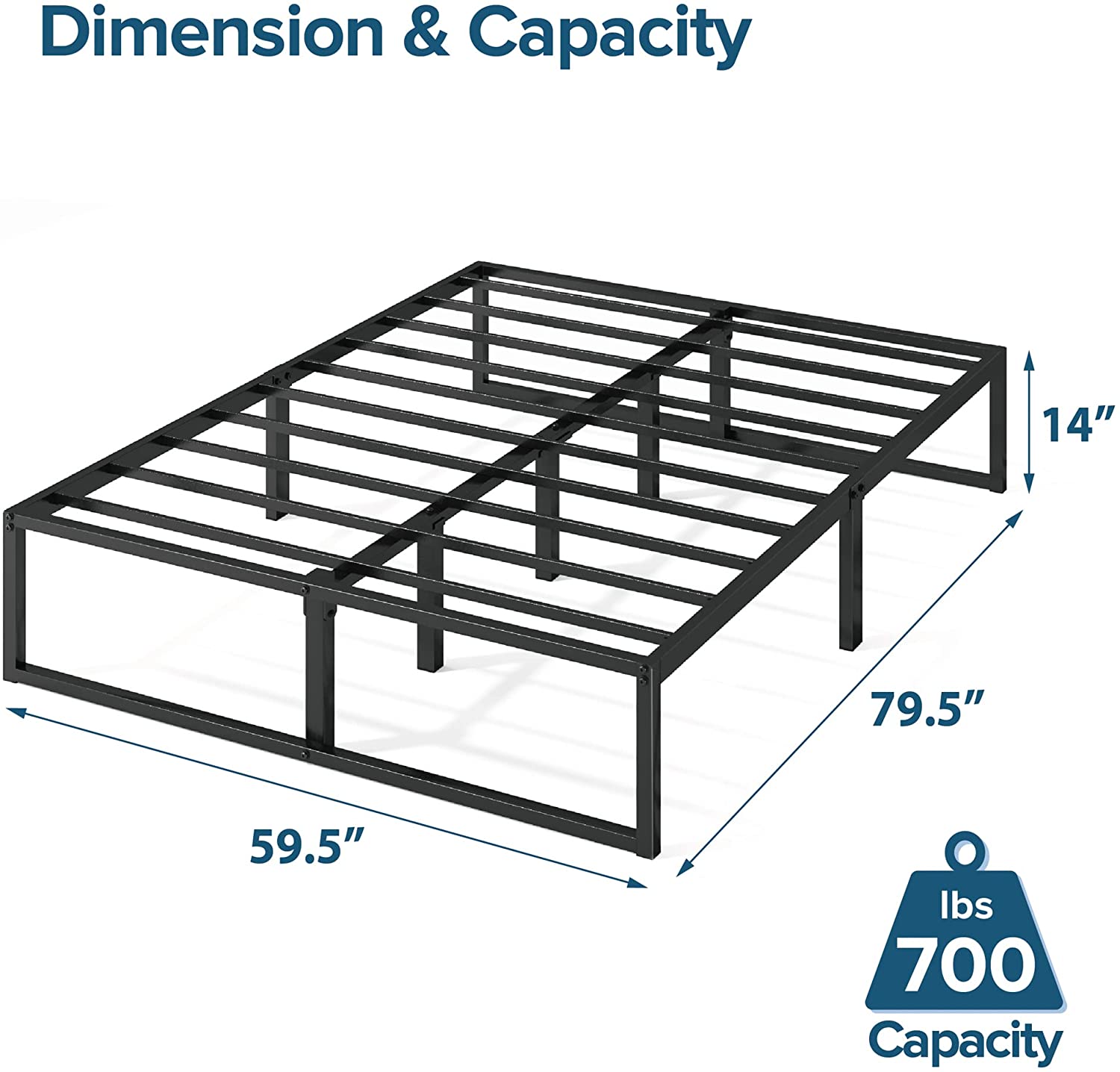 Lorelai Metal Platform Bed Frame