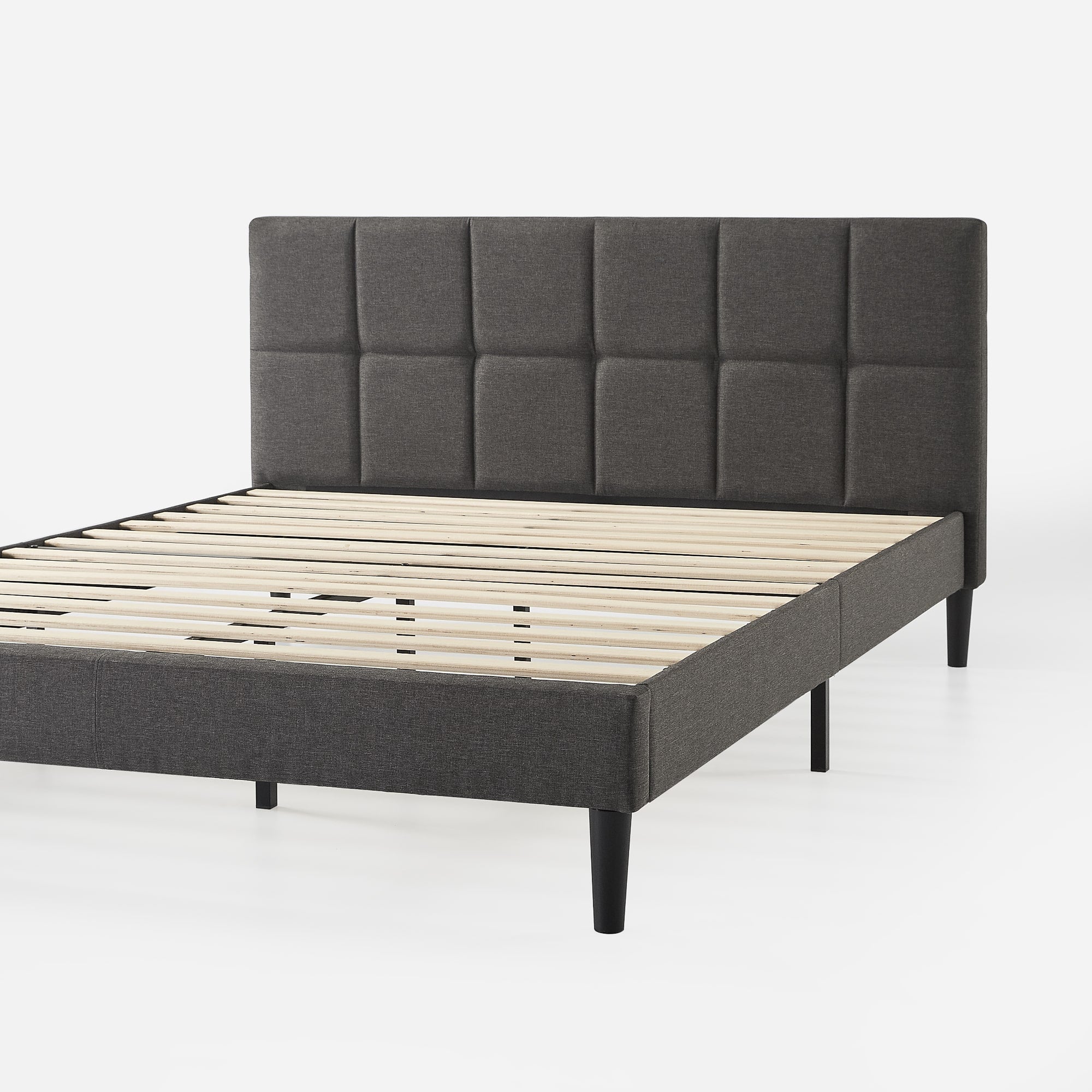 Lottie Upholstered Platform Bed Frame with Short Headboard