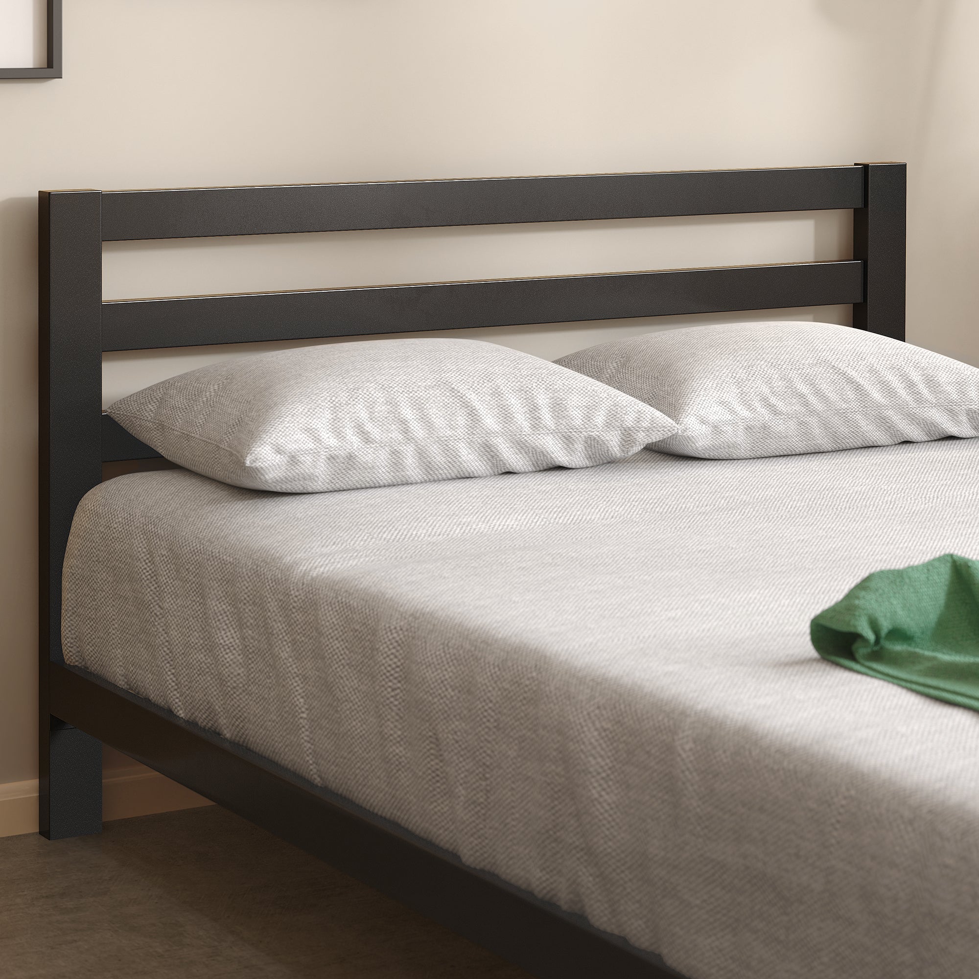 Arnav Metal Platform Bed Frame with Headboard