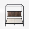 Wesley Metal and Wood Canopy Platform Bed